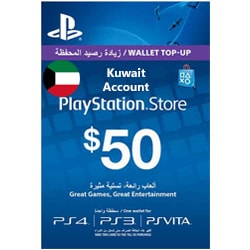 Sony PlayStation Network Card $50 - Kuwait (PSN Cards - KWT) SKU=52530006