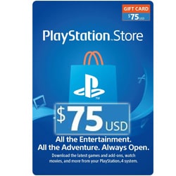 Sony PlayStation Network Card $75 - USA (PSN Cards - USA)