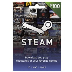 Steam Wallet Gift Card $100 (Steam Wallet Cards) SKU=52530064